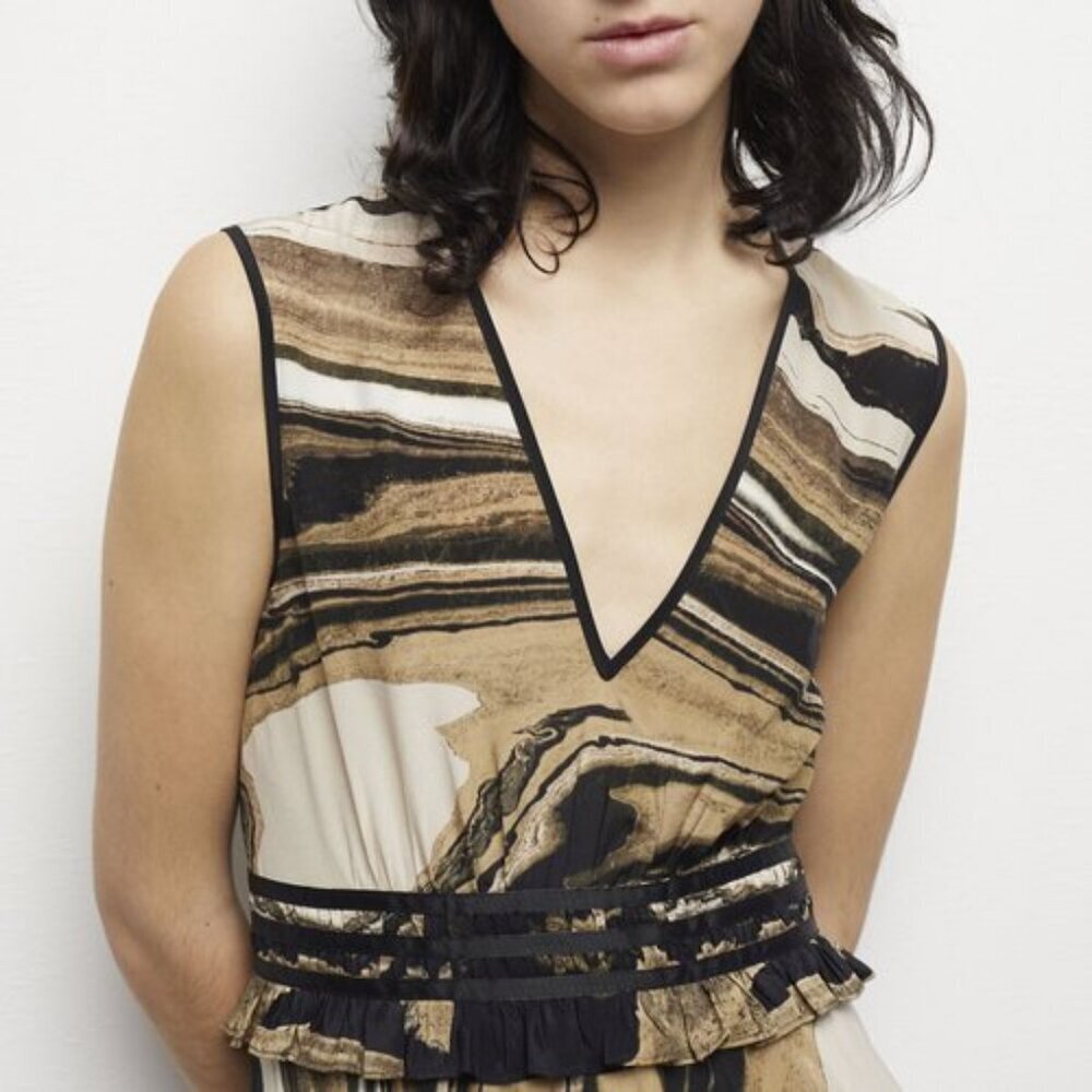 NWT | The Kooples | Silk | Marble Print | Mini Dress - Picture 4 of 12